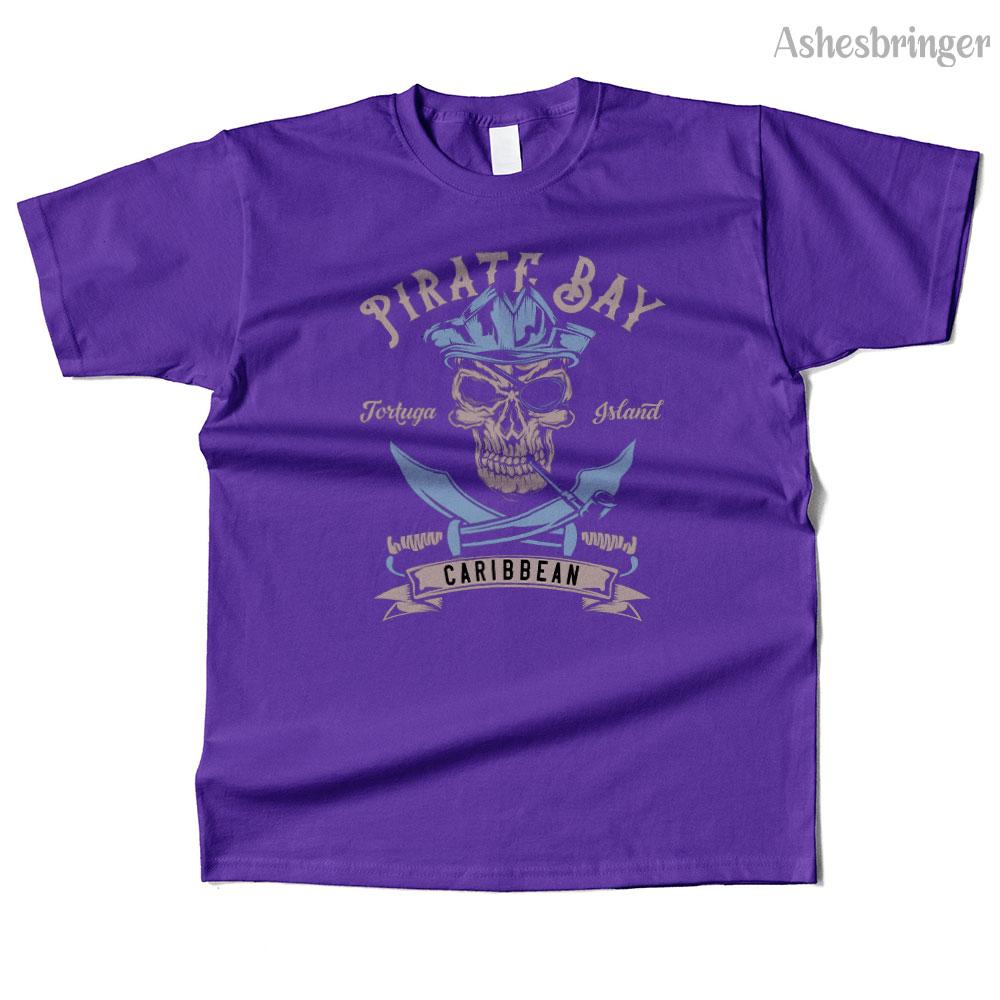 Unisex bawełniany T-shirt z grafiką Pirate Bay, wysoka jakość, styl uliczny casual, dla unisex i kobiet