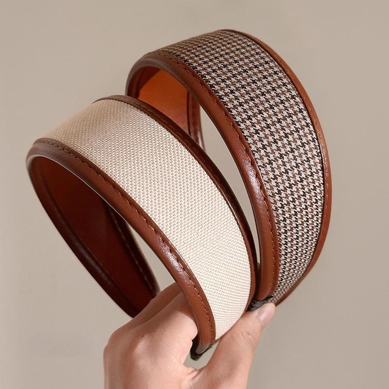 Haarreif im französischen Stil, Haarbänder, Retro-Leder, breite Stirnbänder, Damen-Haarband, weiblich, zum Waschen des Gesichts, Make-up, Kopfschmuck, Haarschmuck