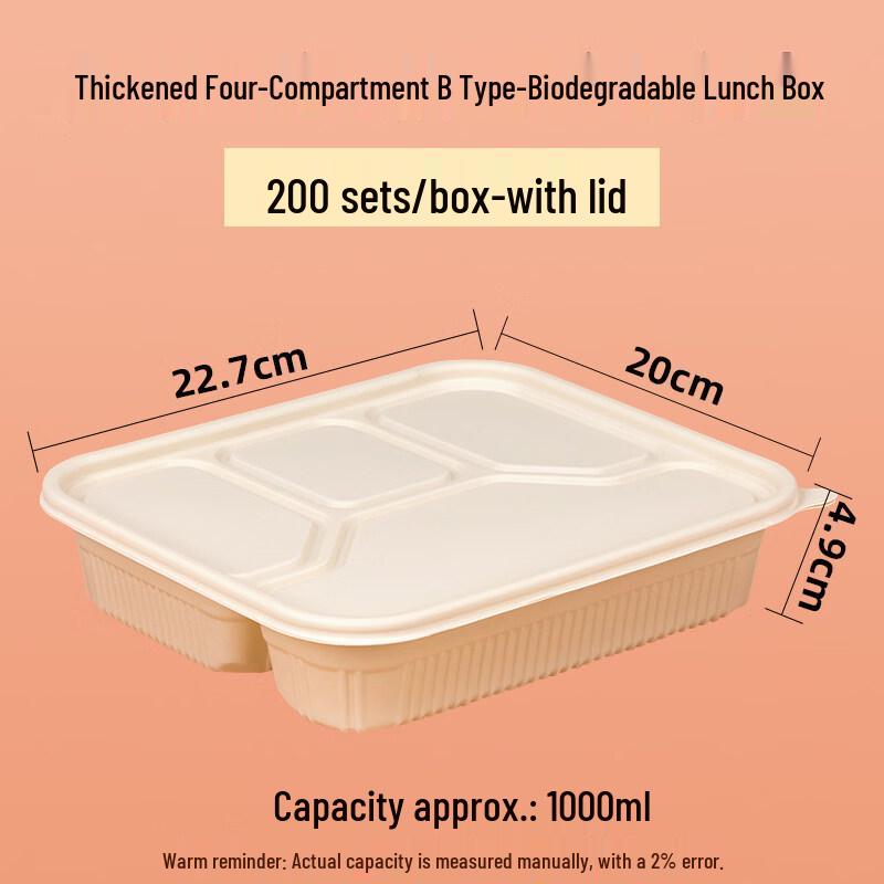 ZISIZ 1000ml Disposable Plastic Lunch Box