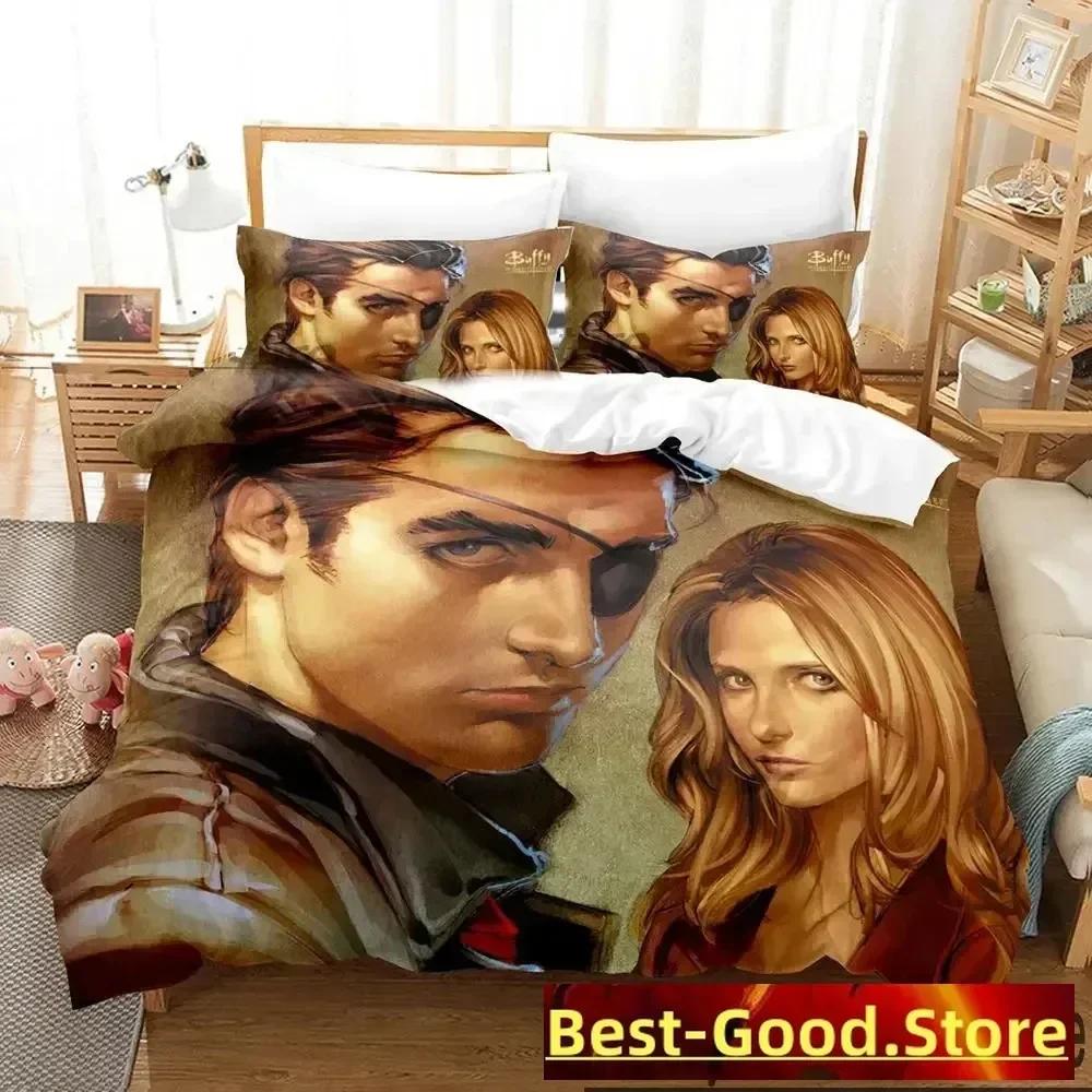 3D Buffy The Vampire Slayer Bettwäscheset Bettbezug Laken Bedrucktes Bettset Kissenbezug Bett Voll Queen King Size Bettdecke Schlafzimmer