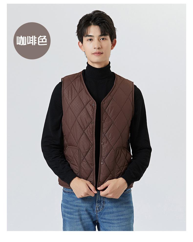 

Мужская одежда для пап с подкладкой, теплая, для людей среднего и пожилого возраста, с увеличенными карманами, мужская короткая жилетка Diamond, удобная и стильная, чтобы согреться 2161 4XL