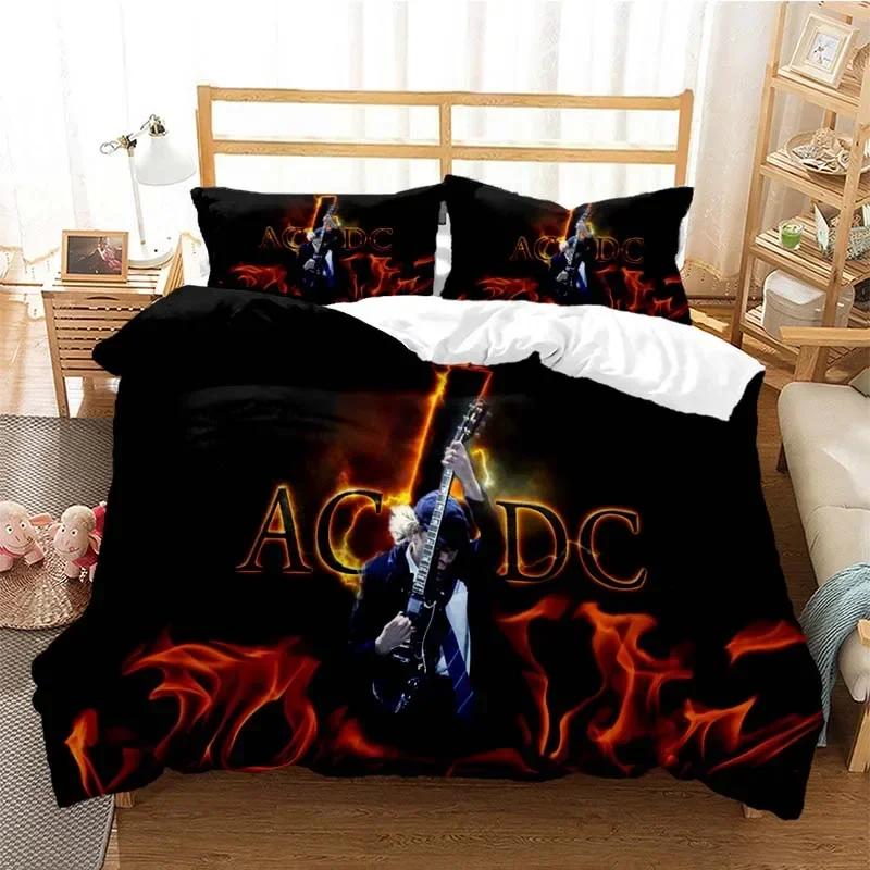 3D-gedrucktes AC/DC Rockband Bettwäscheset Einzelbett Twin Doppelbett Queen King Cal King Größe Bettwäscheset