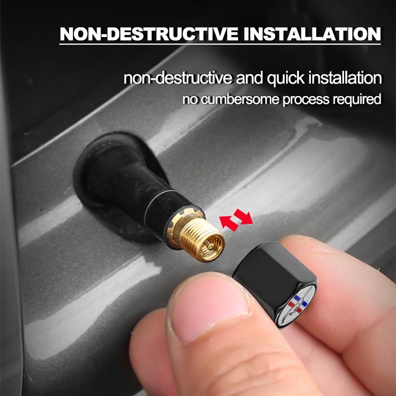 5Pcs/Set Car Keychain Tire Valve Cap Car Styling Accessories For Ford Mustang Zapatillas Miniatura Gt Shelby 2005 2015 Mujer 2012 2006