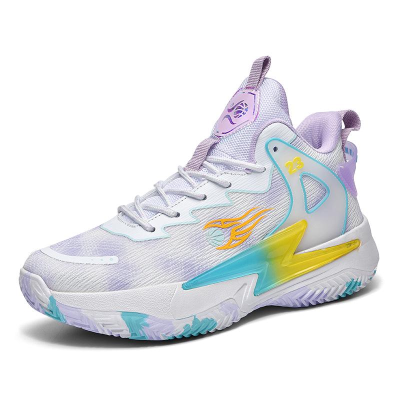 881 Unisex Low-Top Basketball Shoes - Spring/Summer/Autumn Anti-Slip Mesh, Trendy Dazzling Colors (Yuan Yang)