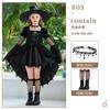 Girls Halloween Witch Costume Vampire Mesh Dress Kids Party Stage Performance Outfit