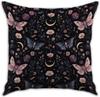 1pcsThrow Pillow Cover with Moon&Floral Design, Vintage Dark Mystic Pillowcase Art Print Decor, Indoor Cushion Case for Sofa Cou