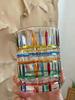 1 PC hand-painted colored glass coffee cup, creative design whiskey juice cup, crystal whiskey colored y glass