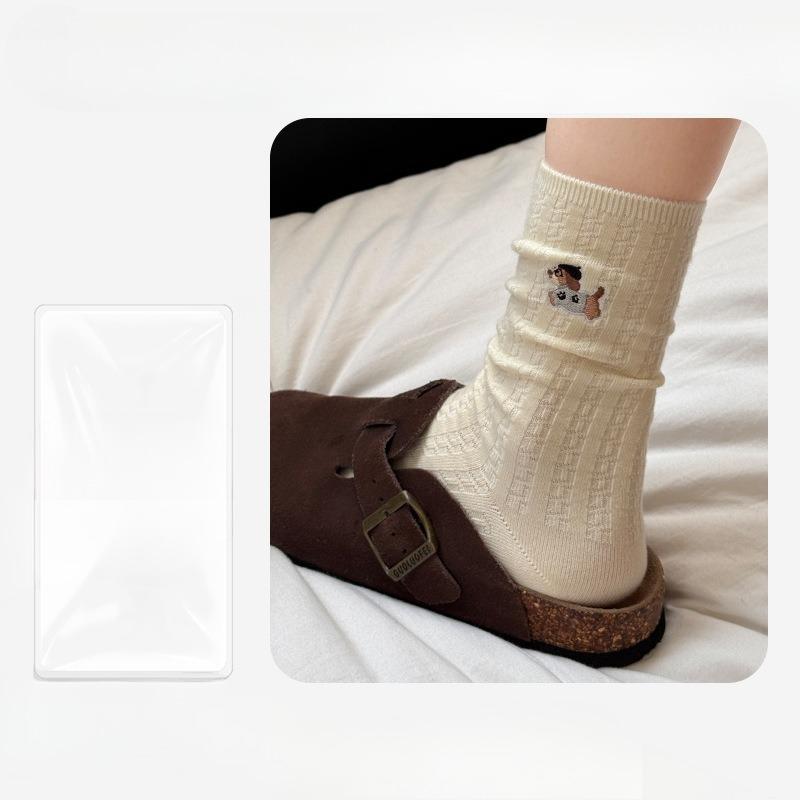 Женские осенне-зимние носки из махры с вышивкой милых собачек всех видов 1 pair