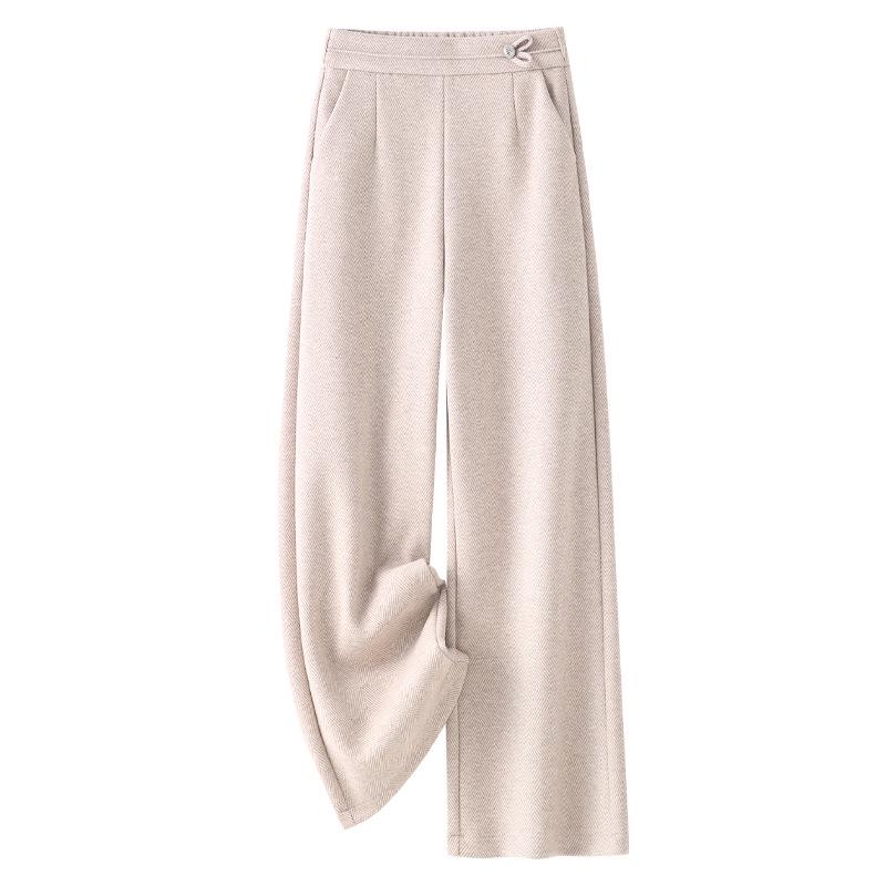 Ankola Women's 2024 Red Wool Pants: Autumn/Winter Collection, Thickened Narrow or Wide Leg Styles