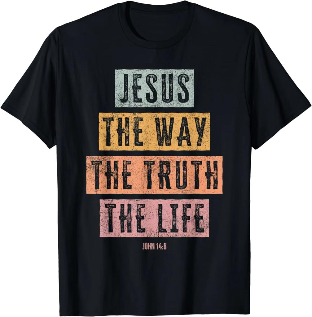 Kristian T-shirt Dam Herr Barn Jesus Vägen Sanningen Livet T-shirt Grafiska T-shirts Vintage T-shirt Camisetas