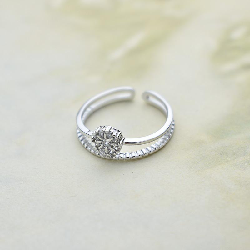 Fashion Letter Ring Opening Love Flower Adjustable Ring Hipster Personality Double Index Finger Jewelry