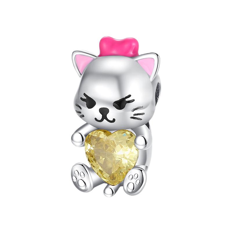 Cute Cat Dogs Charms Fit Fashion Original Bracelets Pet Paw 925 Silver Bulldog Schnauzer Akita Dog Beads DIY Jewelry Making