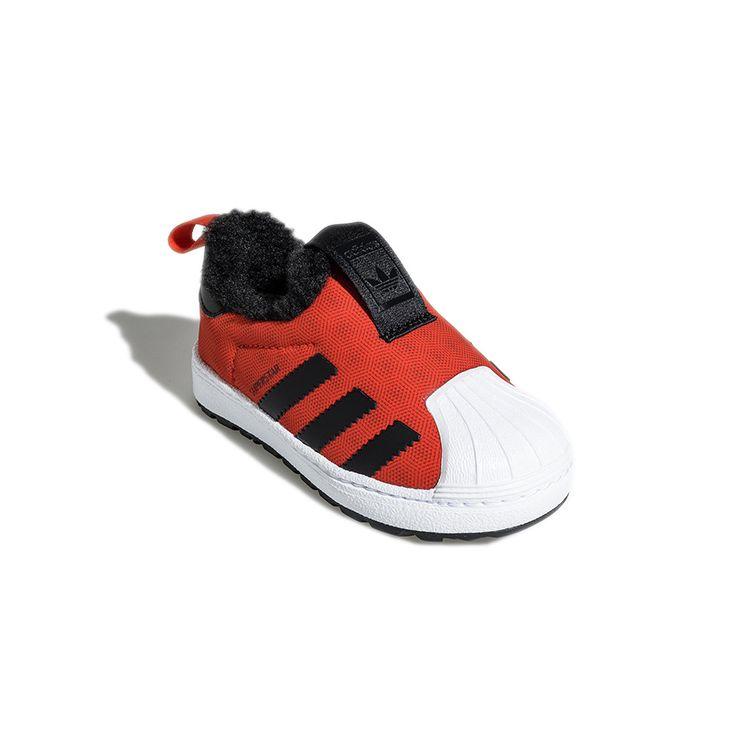 Adidas Originals Superstar Winter 360 Lightweight Breathable Low-Top Casual Sneakers Baby Sneakers Red Black BY9942