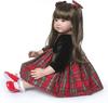 Reborn Toddler Dolls Realistic Girl 24 Inch Real Looking Soft Silicone Limbs and Head Soft Cloth Cute Baby Dolls with Beautiful Princess Dress