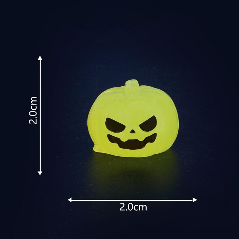 Cartoon Noctilucent Halloween Pumpkin Ghost Small Ornaments Creative Resin Crafts Creative Model DIY Home Decoration Accessories