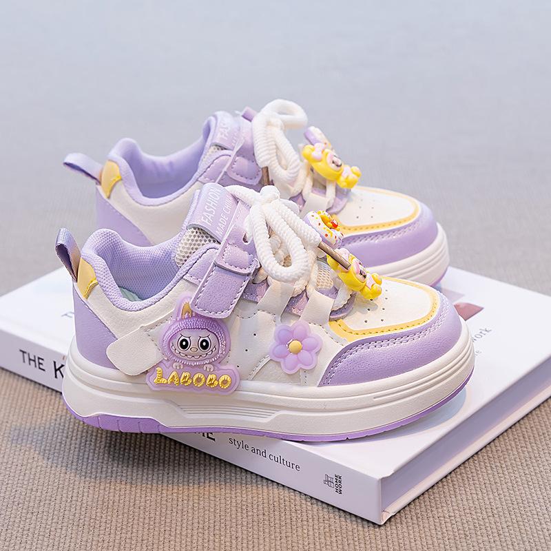 

Girls cartoon sneakers 2025 autumn new children s running shoes fashion casual shoes medium and older children soft baseplate shoes 26-31 yards, 6 pairs in one hand фиолетовый