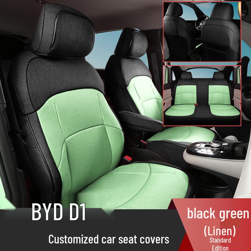 All-Season Linen Car Seat Covers for BYD D1 - Full Coverage