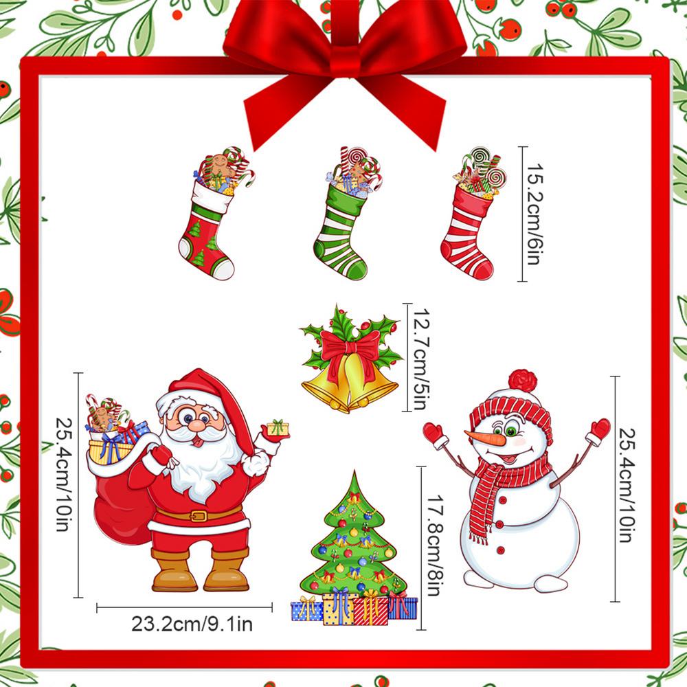 1 set Christmas fridge magnets Holiday Theme Decoration Santa Claus Snowman Cabinet Dishwasher Beautifying Decorative Stickers