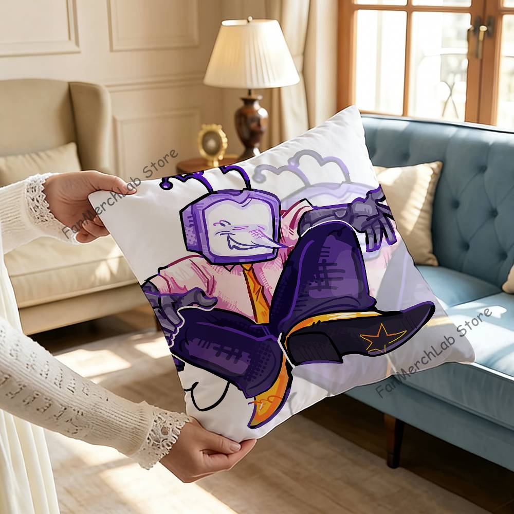 Game DDeltarune TTenna Pillow Covers Cartoon Sofa Decorative Home Doublesided Printing Short Plush Cute Cushion Cover