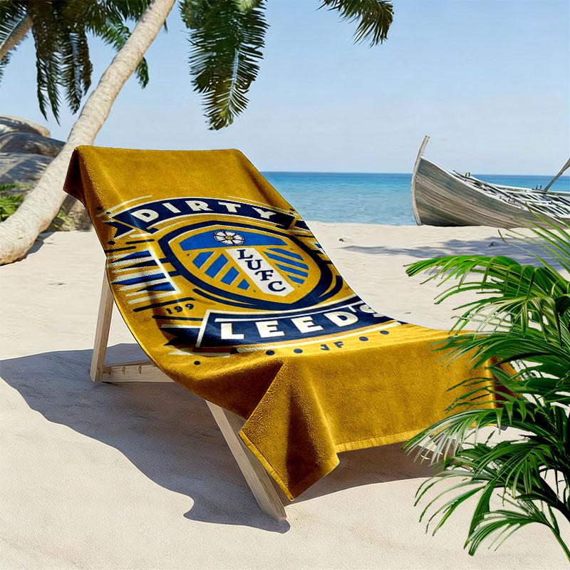 Asciugamano da Spiaggia Leeds United Stampato, Asciugamano Grande Morbido ad Asciugatura Rapida per Spiaggia Campeggio Nuoto