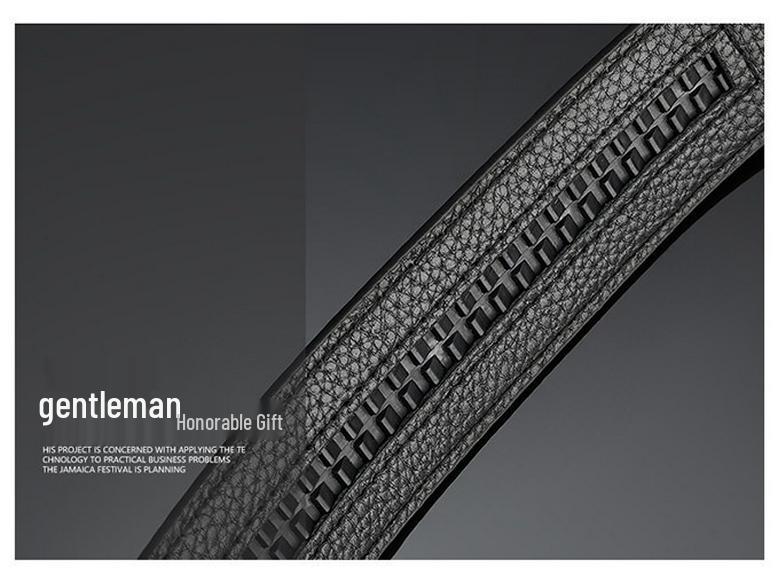 Men's Printed Graffiti Plaid Cowhide Belt with Automatic Buckle - XL Business Casual