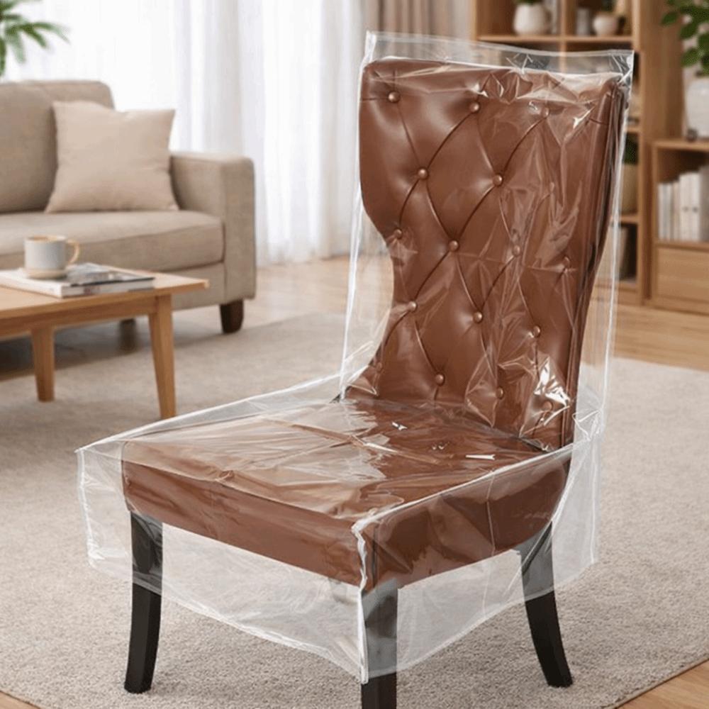 Waterproof Chair Cover Clear PVC Chair Protector Slipcover Chair Seat Cover  Standard Chairs