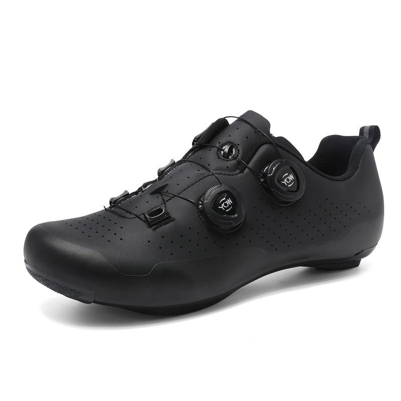 Herren-Fahrradschuhe XT3001 Mit Drehverschluss Atmungsaktives Leder-Obermaterial MTB- und Straßen-Klickpedal-Optionen