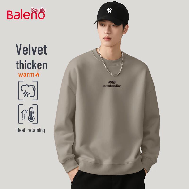 

Baleno Men s Japanese Style Fleece Lined Round Neck Sweatshirt L
