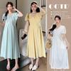 2026 Summer Maternity V-neck Puff Sleeve Slimming Dress