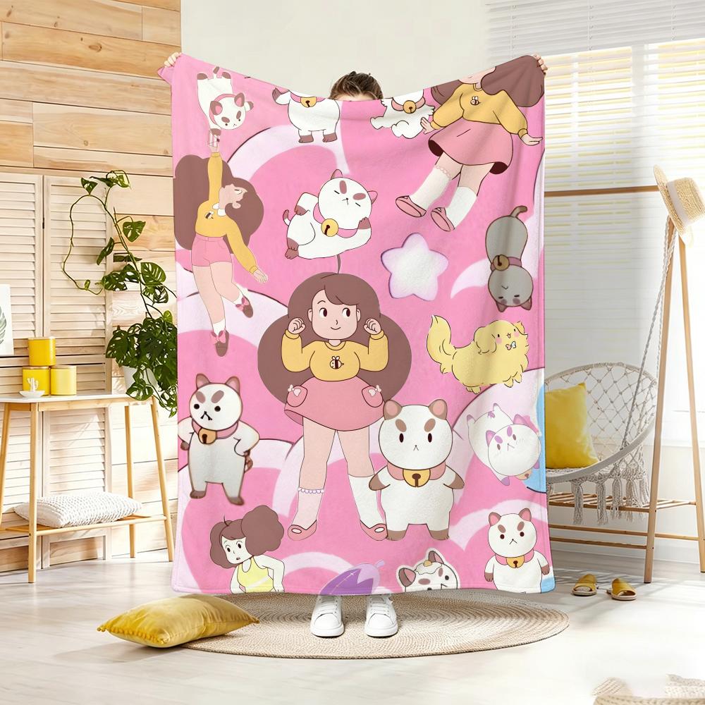 Animation B-BeeS and PuppyCatS Throw Soft Warm Throw Blanket for Bedroom Living Room Bed Travel Camping Picnic Gift