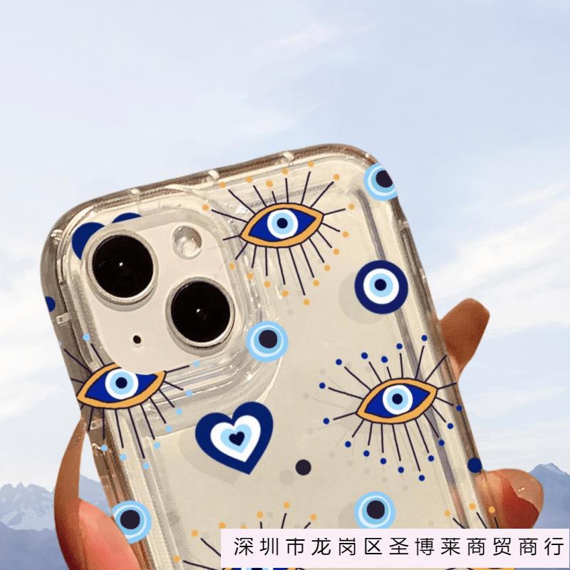 Suitable for iPhone16promax blue eye phone case 14/13/12 art phone case Apple 16 anti-drop