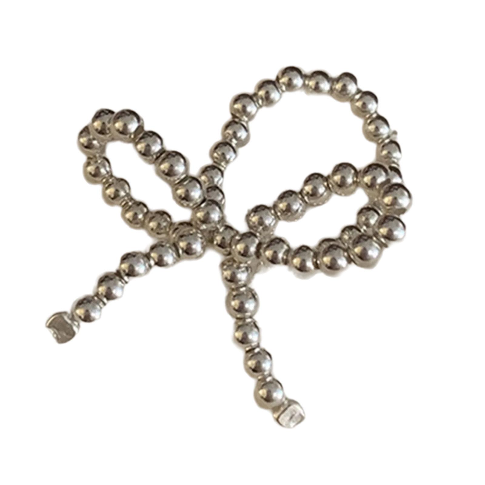 

Модные эластичные кольца-бантики, акриловые бусины, кольца-бабочки, регулируемые кольца-бантики, аксессуары для женщин и девочек серебряный