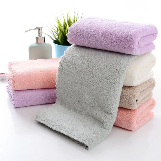 Towel Eco-friendly Anti-deform Polyester Fluffy Face Towel Supplies for Home
