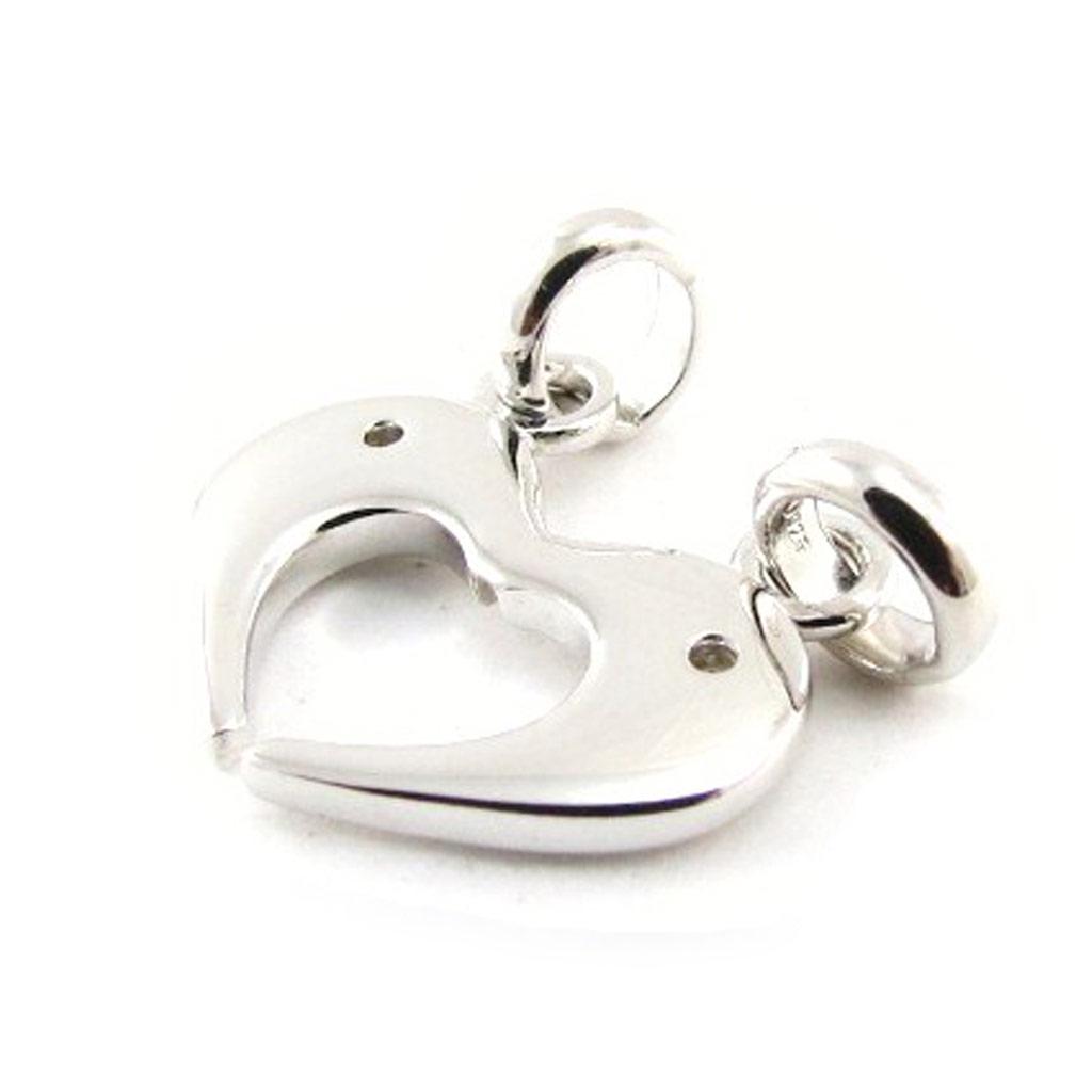 Les Trésors De Lily [J2054] - Silver Pendant 'Love', Silver-white (rhodium-plated) Breakable - 15x14 Mm