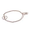 Used Bracelet Double Silver/Rhinestone 2.3g Pink Gold Heart