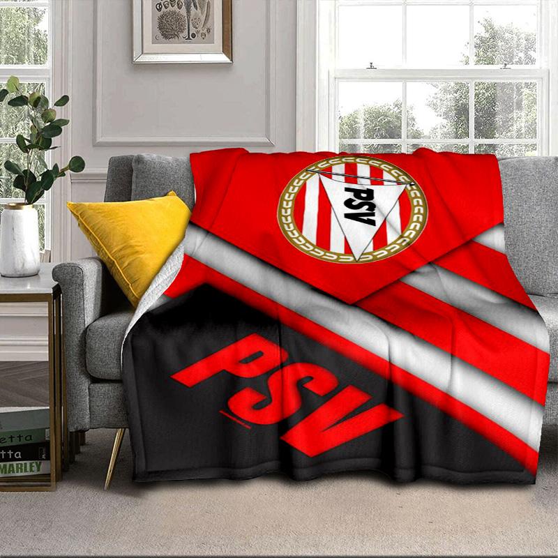 Coperta portatile/morbida con stemma PSV Eindhoven, coperta da letto, adatta per viaggi, campeggio, soggiorni, uffici, divani, regali per tifosi