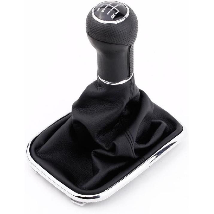 

365Cor(TM) Car Cover New 5 Speed Gear Shift Knob Gaitor Boot Black PU Leather for VW Golf Bora Jetta GTI MK4 1999-2004 Car Styling