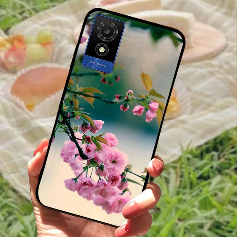 Per cover custodia TCL 501 Per TCL501 Silicone Morbido Marmo Nero Paraurti Funda Coque per TCL 501 T433D Protezione Completa 2024