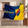 Djurgårdens IF Personalized Fleece Blanket With Football Logo, Custom Name Text Soft Warm Home Throw Blanket