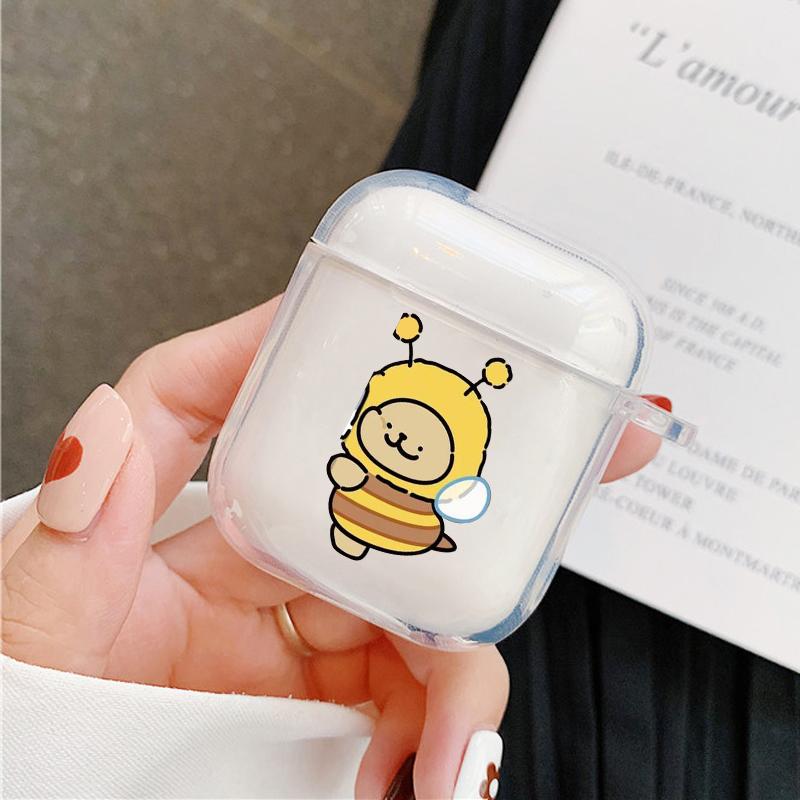 Earphone Case for AirPods 4 Pro3 Transparent Dog Puppy Cases for AirPods Pro2 3 4 1/2 Soft Silicone Protective Cover Box Cover