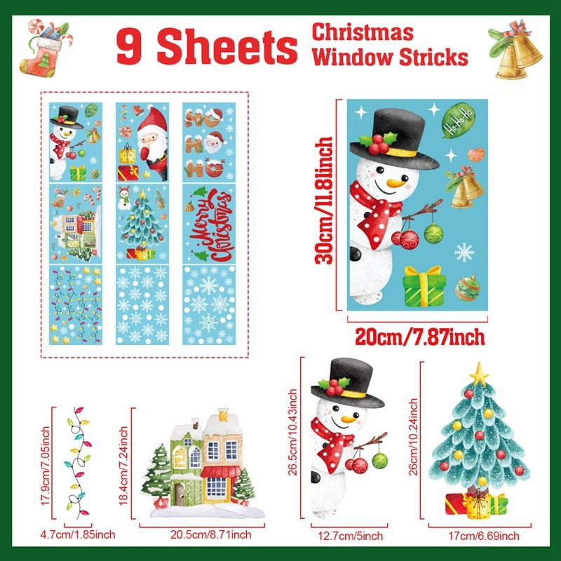 Autocolante pentru ferestre de Crăciun Decoratiuni de Crăciun Fericit pentru casă 2024 Autocolant pentru fereastră Ornament de Crăciun Natal Natal Cadou de Revelion 2025