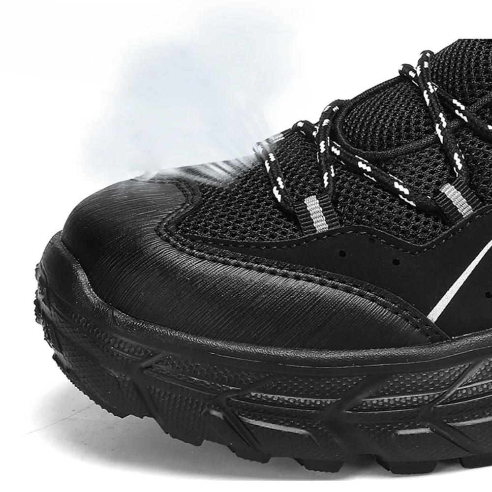 Atmungsaktive Mesh Outdoor-Sneaker Herren Rutschfeste Wanderschuhe Abriebfeste Freizeitsneaker für Trekking Camping Wandern
