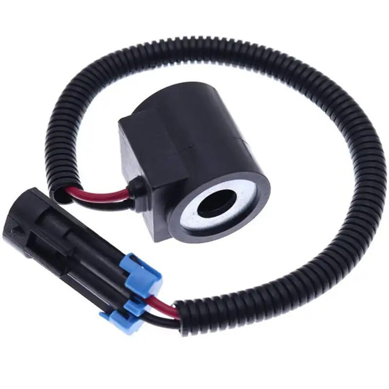 Solenoid Valve Coil with Connector 6309311 Wear Resistant Anti Crack 12V 6678696 for Bobcat Skid Steer 751 753 763 773 7753