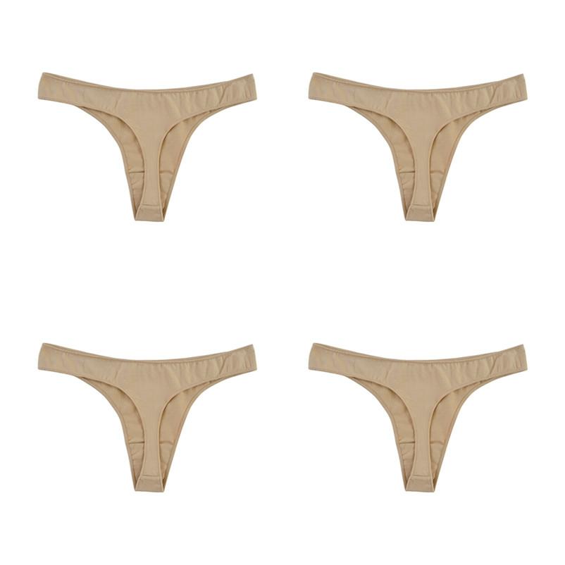 4PCS Unterwäsche Damen G-String Sexy Slips Baumwollhöschen Damen Atmungsaktive Tangas Niedrige Taille Unterwäsche