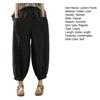 Lantern Pants Summer Elastic Waist Solid Color Cotton Linen Dual Pockets Ankle Length Loose Fit Women Harem Baggy Trousers Daily Wear