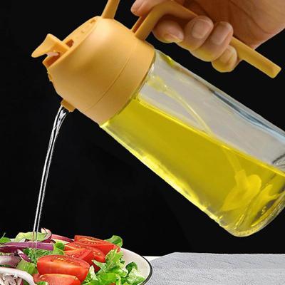 470ML Oil Dispenser Spray Pour 2 In 1 Olive Bottle Sprayer for Air Fryer Salad Frying Multi-Liquid Oil BPA-Free Glass Wide Mouth Oil Sprayer