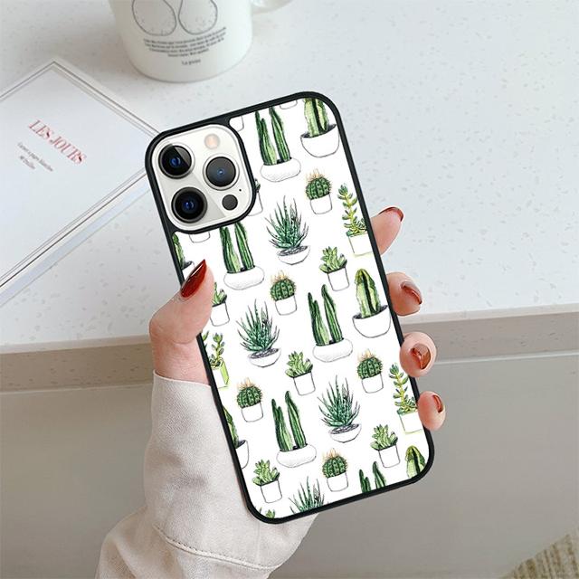 

Чехол для телефона с акварельными суккулентами и кактусами Для iPhone 17 Air 14 15 16 16e 13 12 Max Чехол для Apple 11 Pro Max Plus iPhone 13
