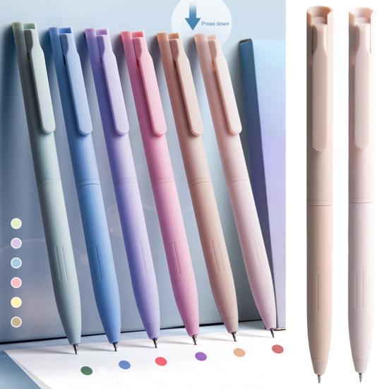 6 Stück Farbige Gelstifte Rutschfester Komfortgriff Feine Spitze Schnelltrocknend Verschmiert nicht Sanftes Schreiben 0,5 mm Notizenmachen Einziehbar Gel