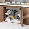 Under Sink Organizers and Storage 2 Tier Slide Out Kitchen Cabinet Organizer Sturdy Metal Bathroom Storage White 2 Pack
