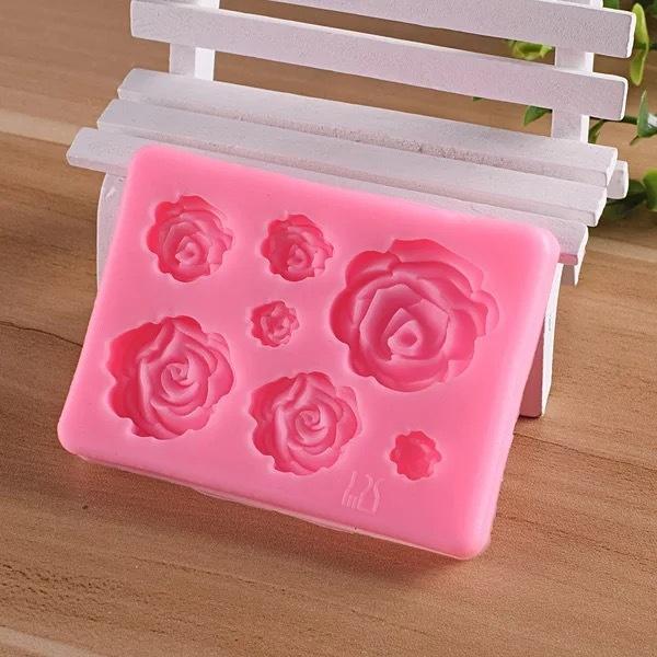 1PC Rose Flowers Silicone Mold Cake Chocolate Mold Wedding Cake Decorating Tools Fondant Cake Mold